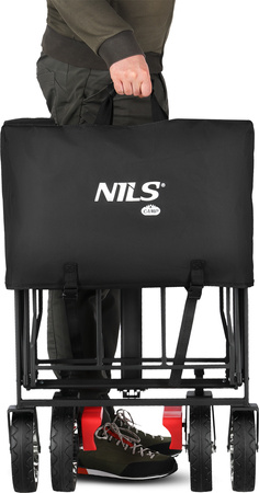 Wózek turystyczny transportowy plażowy do 120kg Nils Camp NC2603 czarny 120 l