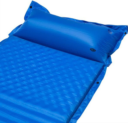 Mata samopompująca kempingowa turystyczna z poduszką Nils Camp NC4001 niebieska 190x63x3.8 cm