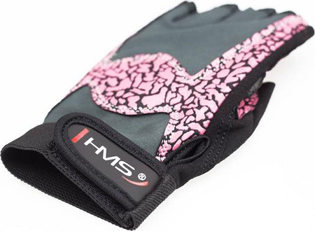 Rękawiczki kulturystyczne do ćwiczeń na siłowni HMS RST03 różowo-szare rozmiar L