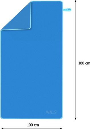 Ręcznik turystyczny z mikrofibry szybkoschnący Nils NCR12 niebieski 180x100 cm