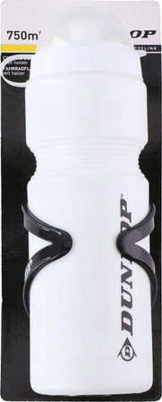 Bidon rowerowy Dunlop 750ml z koszykiem biały