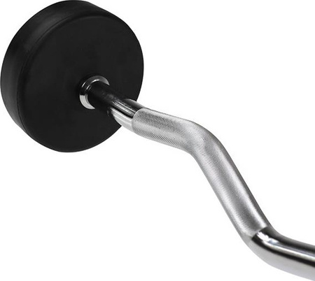 Sztanga gryf stały łamany gumowany HMS 50 kg długość 116 cm