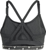 Stanik damski adidas Aeroreact Training Light-Support 3-Stripes Bra ciemnoszary HC7870