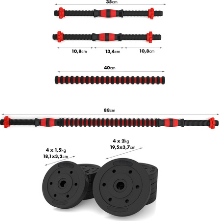 Sztangielki/sztanga kompozyt HMS SGP15 15 KG