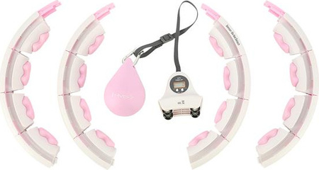 Hula hop z wypustkami i obciążnikiem licznik HMS hhw06 pink