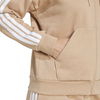 Bluza damska adidas Essentials 3-Stripes Full-Zip Fleece Hoodie beżowa JX7706