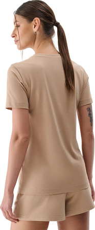 Koszulka damska 4F F2356 beżowa 4FWMM00TTSHF2356 83S