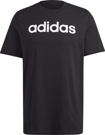 Koszulka męska adidas Essentials Single Jersey Linear Embroidered Logo Tee czarna IC9274