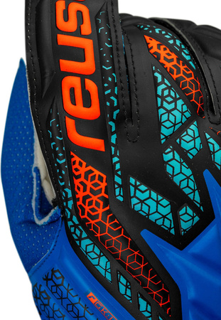 Rękawice bramkarskie Reusch Attrakt Solid niebiesko-czarne 5570515 4467