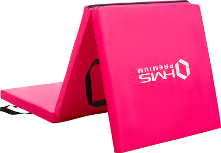 Materac gimnastyczny składany Hms Premium MGS02 1800x600 mm różowy