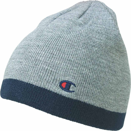 Czapka dwustronna zimowa Champion Reversible Beanie szaro-granatowa 802407 EM021