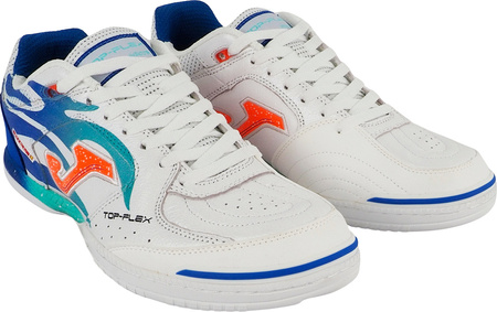 Buty piłkarskie Joma Top Flex 2576 Indoor biało-niebieskie TOPS2576IN