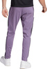 Spodnie męskie adidas Essentials Single Jersey Tapered Open Hem 3-Stripes fioletowe IJ8699