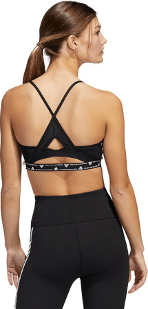 Stanik sportowy adidas Aeroreact Training Light-Support 3-Stripes Bra czarny HC7862