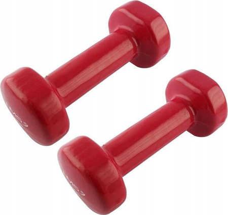 Ciężarek żeliwny hantla do ćwiczeń fitness pokryty winylem HMS 17023 2 kg