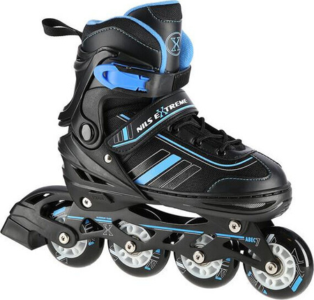 Łyżworolki z wym. pł. hokejową Nils Extreme nh18191 2w1 czarno-niebieski rozm.l(39-43)