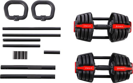 Zestaw regulowanych sztangielek 41 kg HMS sgr18 pro set 3w1