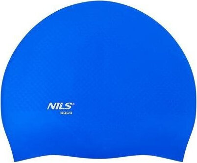 Czepek silikonowy dots Nils aqua nqc jednokolorowy niebieski