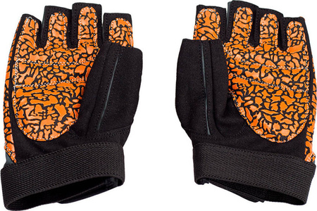 Rękawiczki kulturystyczne do ćwiczeń na siłowni HMS RST03 pomarańczowo-szare rozmiar M