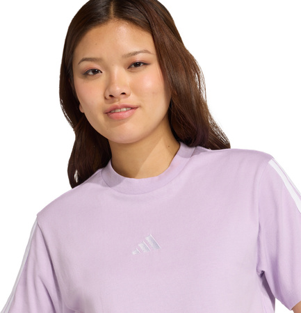 Koszulka damska adidas Essentials 3-Stripes Cotton jasnofioletowa JV7362