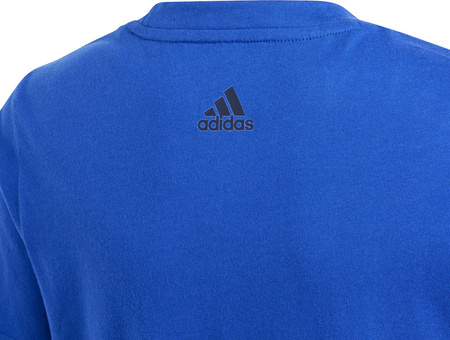 Koszulka dla dzieci adidas Essentials Linear Logo Cotton Tee niebieska IB4090