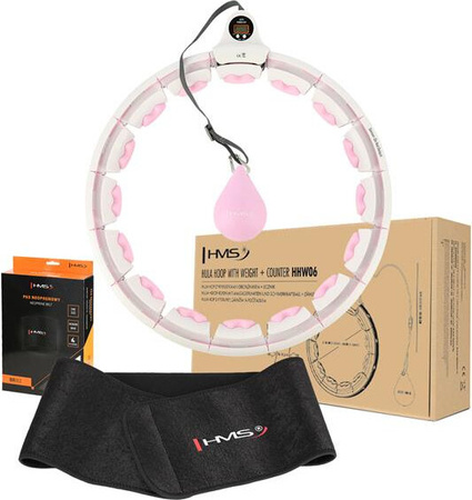 Zestaw hula hop z piłką grawitacyjną i licznikiem HMS hhw06 pas wyszczuplający br163