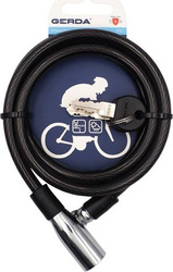 Zapięcie rowerowe Gerda linka, korpus okrągły chromowany Flex 1200/8P czarne 0SFLU120008 06P2YP