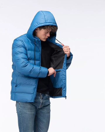 Męska kurtka zimowa puchowa pikowana z kapturem Hi-tec Diorro rozmiar L