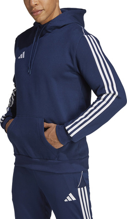 Bluza męska adidas Tiro 23 League Sweat Hoodie granatowo-biała HS3599