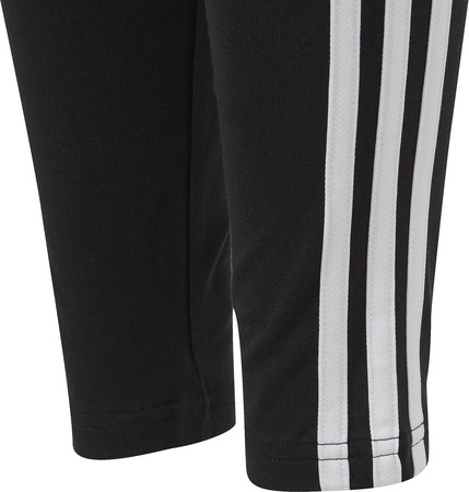 Legginsy dla dzieci adidas Essentials 3-Stripes Cotton Tights czarne IC3623