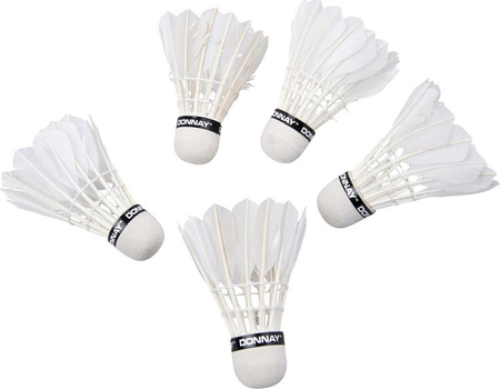 Lotki do badmintona Donnay z piór 5 szt. białe 413990