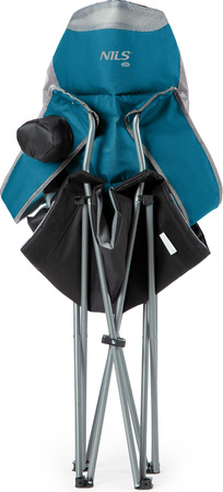Krzesło fotel turystyczny składany Nils Camp NC3080 turkusowy 95x110x50cm