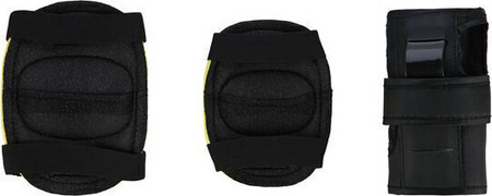 Zestaw kask z ochraniaczami na rower rolki hulajnogę Nils Extreme mr290 h230 żółty rozmiar S