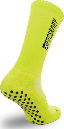 Skarpety treningowe piłkarskie antypoślizgowe Proskary senior limonkowe
