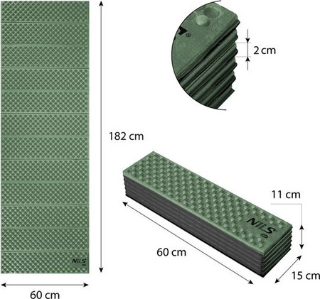 Karimata mata turystyczna składana Nils camp NC1768 zielona 188x60x2cm