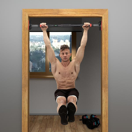 Drążek rozporowy z poziomicą do ćwiczeń podciągania HMS DD401 95-130 cm