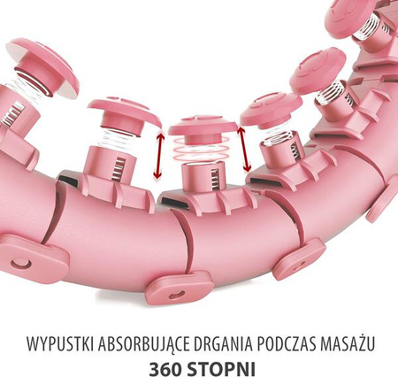 Hula hop z wypustkami i obciążnikiem HMS hhw01 różowe
