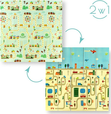 Mata dziecięca składana Nils Fun City rozmiar 195 x 180 cm