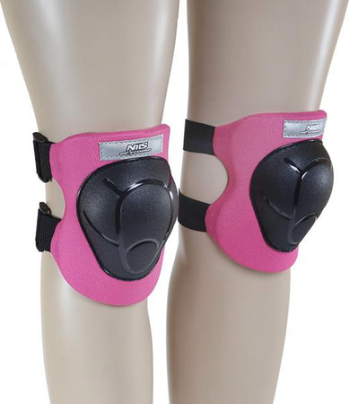 Zestaw ochraniaczy kolana łokcie nadgarstki na rolki, hulajnogę, deskorolkę Nils Extreme H210 rozmiar L czarno-różowy