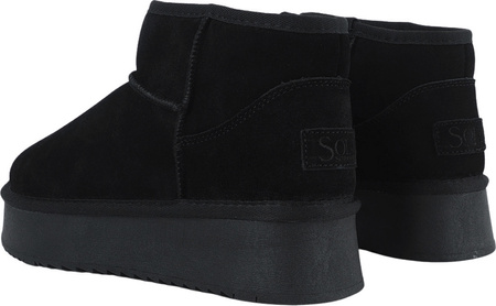 Buty damskie skórzane Solo Soprani Couture Hugh Platform czarne SSW421P05 01