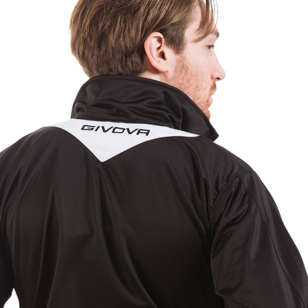 Dres treningowy piłkarski komplet bluza spodnie Givova Tuta Visa Triacetato czarno-biały TR018 1003