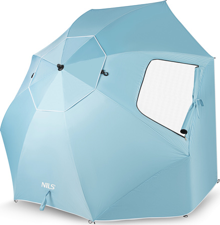 NC17114 PARASOL/PARAWAN PLAŻOWY 2W1 XXL 240 CM NIEBIESKI NILS