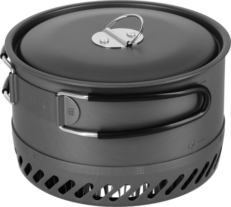 Garnek turystyczny z radiatorem aluminiowy z pokrywką Nils Camp NC4203 1000ml