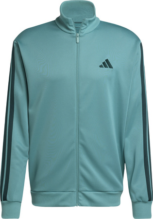 Dres męski adidas Sportswear Basic 3-Stripes French Terry zielony JX5518