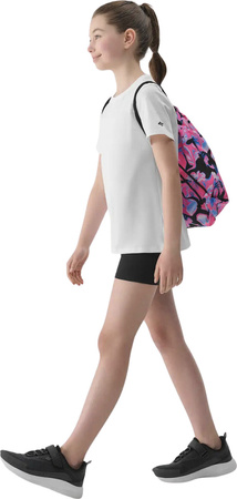 Zestaw dzięciecy komplet sportowy koszulka spodenki worek plecak do szkoły na WF 4F F082 głęboka czerń 4FJWAW25TAPSF082 20S