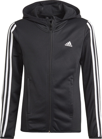 Bluza dla dzieci adidas Designed 2 Move 3-Stripes Hoodie czarno-biała GN1462