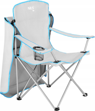 Krzesło turystyczne z daszkiem składane Nils Camp NC3087 szary