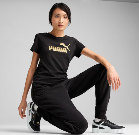 Koszulka damska Puma Ess Metallic No.1 Logo czarna 631536 51