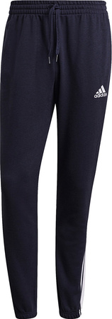 Spodnie męskie adidas Essentials Tapered Elastic Cuff 3 Stripes Pant granatowe GK8830