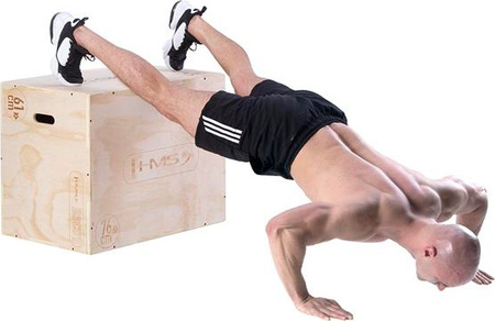 Skrzynia treningowa pylometryczna do ćwiczeń crossfit drewniana HMS DSC01